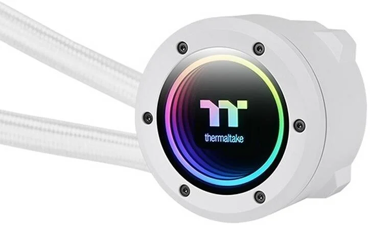 خنک کننده مایع همه کاره Thermaltake TH240 V2 aRGB، اندازه رادیاتور 240 میلی متر، 2 عدد فن CT120mm aRGB، سرعت فن 2000 دور در دقیقه، جریان هوای فن 57.05 CFM، نوع بلبرینگ هیدرولیک، سفید برفی | CL-W364-PL12SW-A