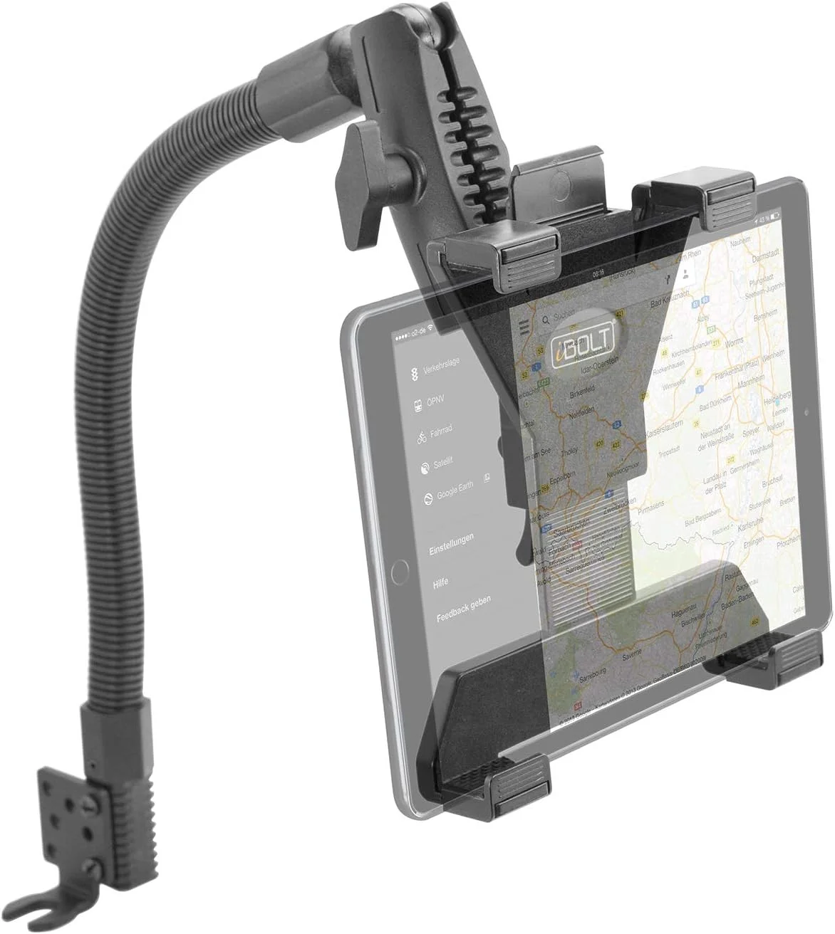 پایه نگهدارنده تبلت iBOLT TabDock Bizmount Flexpro با ریل صندلی فلزی سنگین و بازوی اکستنشن توپی 1 اینچی برای تبلت های 7 تا 10 اینچی