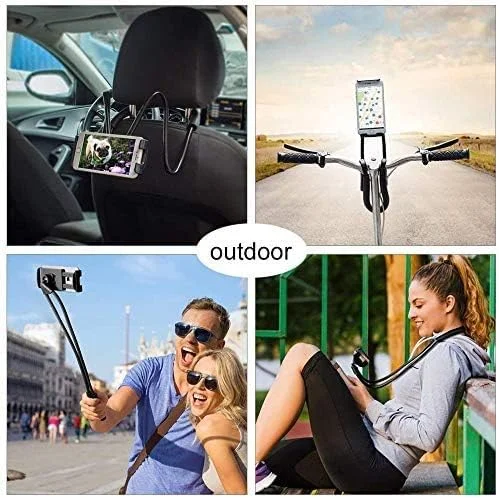 نگهدارنده گردنی تلفن همراه، پایه نگهدارنده تبلت انعطاف پذیر، پایه نگهدارنده موبایل آویز، براکت تنبل چرخان آزاد DIY