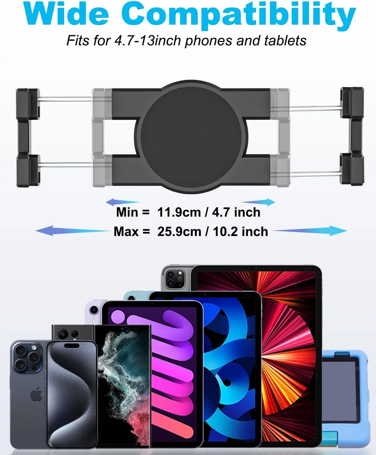 پایه نگهدارنده تبلت و موبایل دوگانه فنجانی خودرو برای تلفن و آیپد 4.7 تا 13 اینچی - پایه تبلت گردن غازی دوبل برای کامیون، پایه نگهدارنده تبلت فنجانی خودرو سازگار با آیپد پرو/ایر/مینی، تبلت های گلکسی، آیفون پایه نگهدارنده تبلت و موبایل دوگانه فنجانی خودرو برای تلفن و آیپد 4.7 تا 13 اینچی - پایه تبلت گردن غازی دوبل برای کامیون، پایه نگهدارنده تبلت فنجانی خودرو سازگار با آیپد پرو/ایر/مینی، تبلت های گلکسی، آیفون