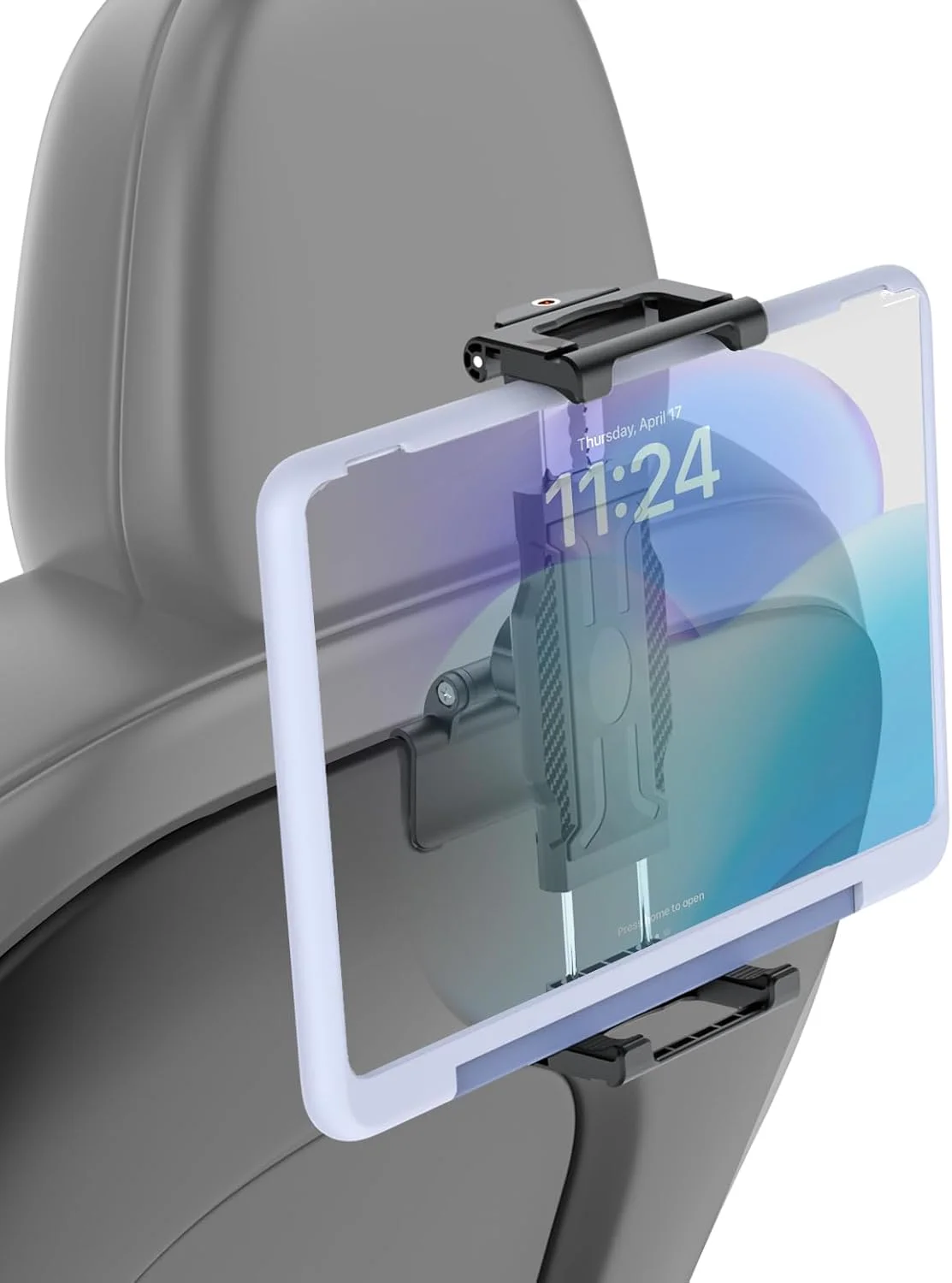 نگهدارنده تبلت برای پشت سری صندلی خودروهای تسلا مدل 3/Y/S/X [تا 15.6 اینچ] [گیره بزرگ] لوازم ضروری سفر، پایه آیپد برای صندلی عقب مناسب برای قاب‌های ضخیم، مناسب برای آیپد پرو/ایر/مینی 5.5-15.6 اینچی، گلکسی تب، تبلت‌های فایر