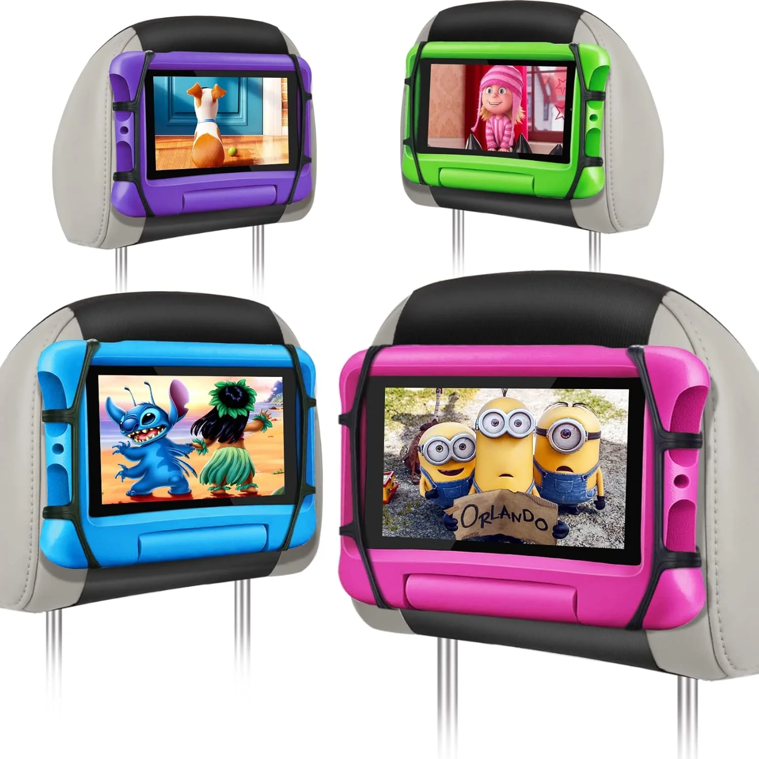 نگهدارنده تبلت صندلی عقب خودرو ونی، پایه تبلت برای صندلی عقب ماشین، مناسب برای دستگاه های 7 تا 12.9 اینچی، بسته 4 عددی