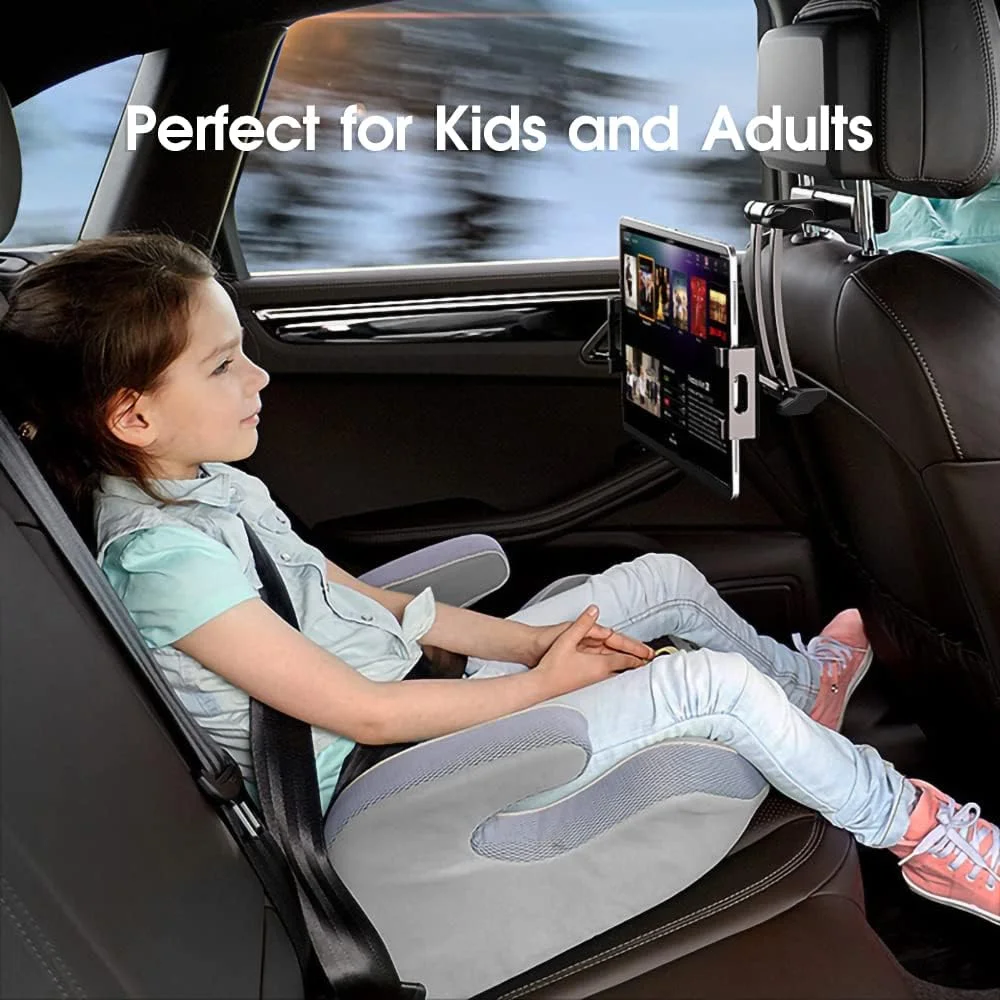 نگهدارنده تبلت برای پشت سری خودرو، پایه نگهدارنده قابل تنظیم گوشی برای صندلی عقب خودرو، ایمن و پایدار، مناسب برای دستگاه های 5.27-10.24 اینچی، فاصله قابل تنظیم، زاویه دید، صفحه نمایش چرخان