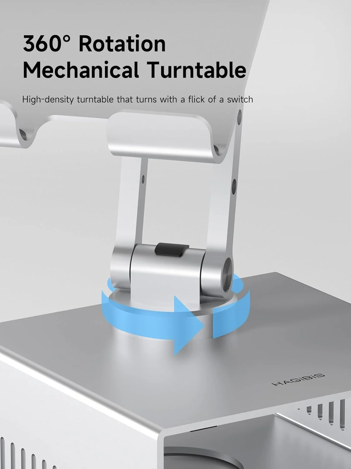 پایه تبلت هگیبیس برای آیپد پرو ایر، پایه نگهدارنده فلزی رومیزی با قابلیت چرخش 360 درجه، تاشو و چند منظوره برای مک مینی