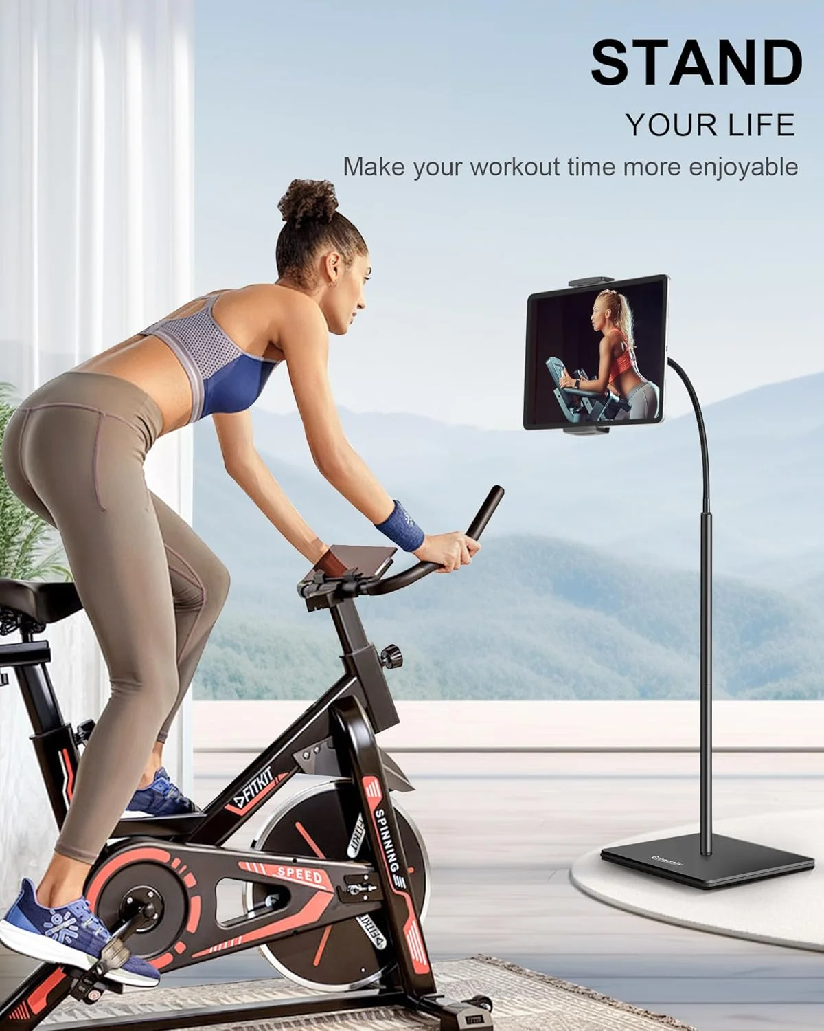 پایه نگهدارنده تبلت، پایه ایستاده با گردن غازی (71 سانتی متر) و پایه چرخان، مناسب برای آیپد مینی ایر پرو 12.9/9.7، گلکسی تب، کیندل، تلفن های همراه (12 تا 33 سانتی متر) پایه نگهدارنده تبلت، پایه ایستاده با گردن غازی (71 سانتی متر) و پایه چرخان، مناسب برای آیپد مینی ایر پرو 12.9/9.7، گلکسی تب، کیندل، تلفن های همراه (12 تا 33 سانتی متر)