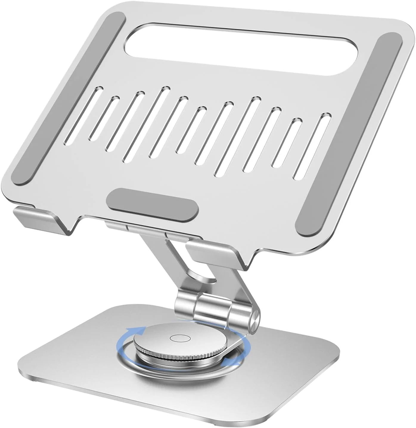 پایه تبلت برای میز، چرخش 360 درجه برای نگهدارنده آیپد، نگهدارنده تبلت آلومینیومی قابل تنظیم، سازگار با آیپد پرو ایر مینی سرفیس پرو سامسونگ گلکسی تب کیندل، 4-12.9 اینچ، نقره ای