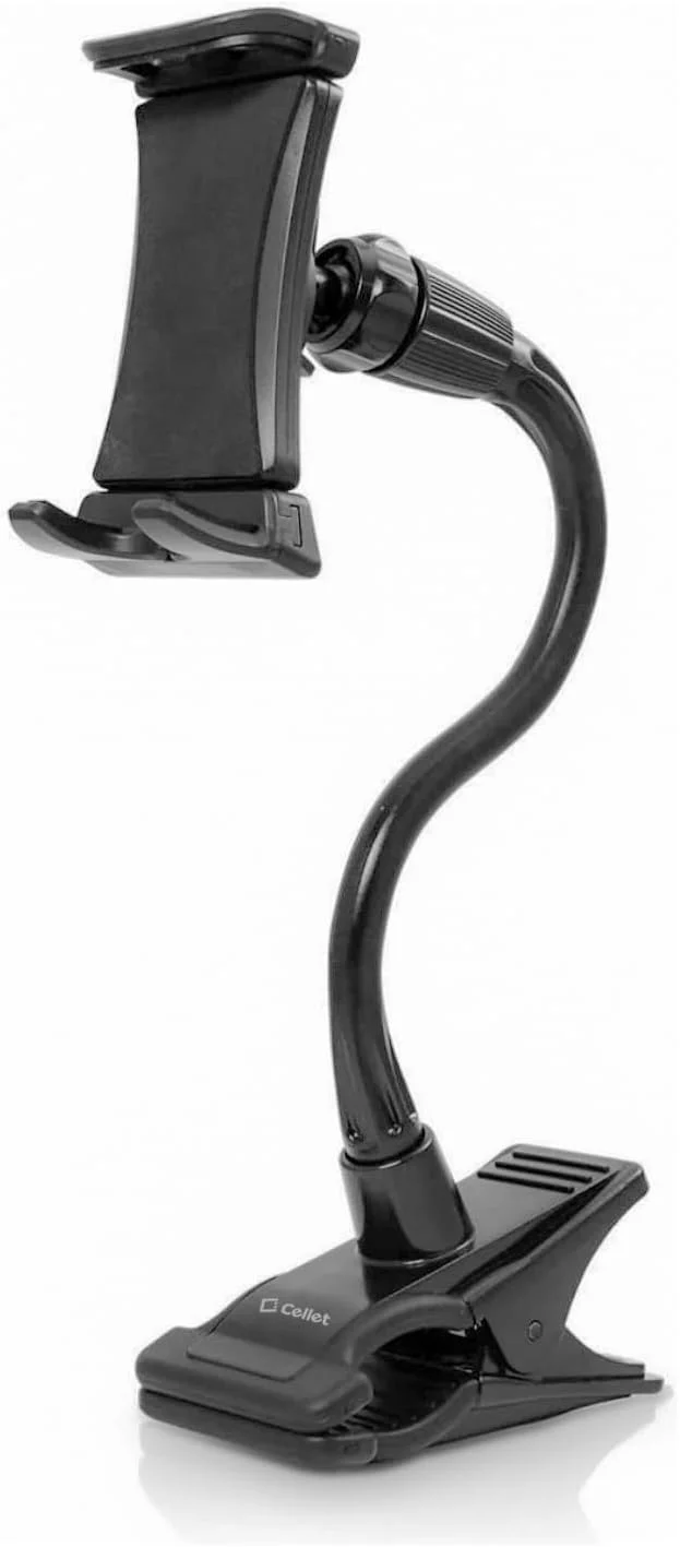پایه نگهدارنده گوشی موبایل و تبلت گردن غازی انعطاف پذیر با گیره. استند گیره ای برای اتاق خواب، میز کار، آشپزخانه، ماشین سازگار با آیپد پرو ایر مینی، گوشی های هوشمند گلکسی آیفون، گوگل پیکسل