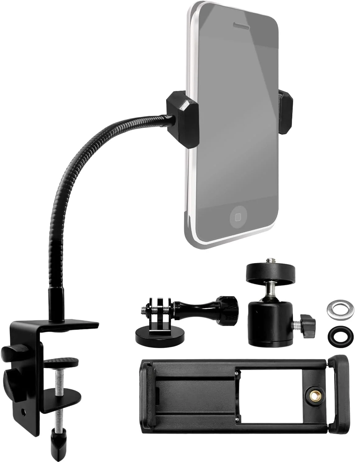 پایه نگهدارنده تبلت گردن غازی، پایه نگهدارنده گوشی بازوی انعطاف پذیر قابل تنظیم برای تخت و میز، سازگار با آیپد، سوییچ، تبلت های گلکسی، کیندل و سایر دستگاه های 4.7-13.5 اینچی