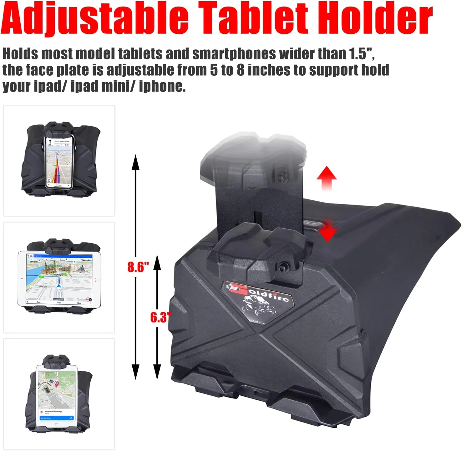 پایه نگهدارنده تبلت Goldfire X3 به همراه جعبه نگهداری، سازگار با Can Am Maverick X3 / X3 Max DS MR RC Turbo R (2017-2025) لوازم جانبی Maverick X3 (OE: #715002874)