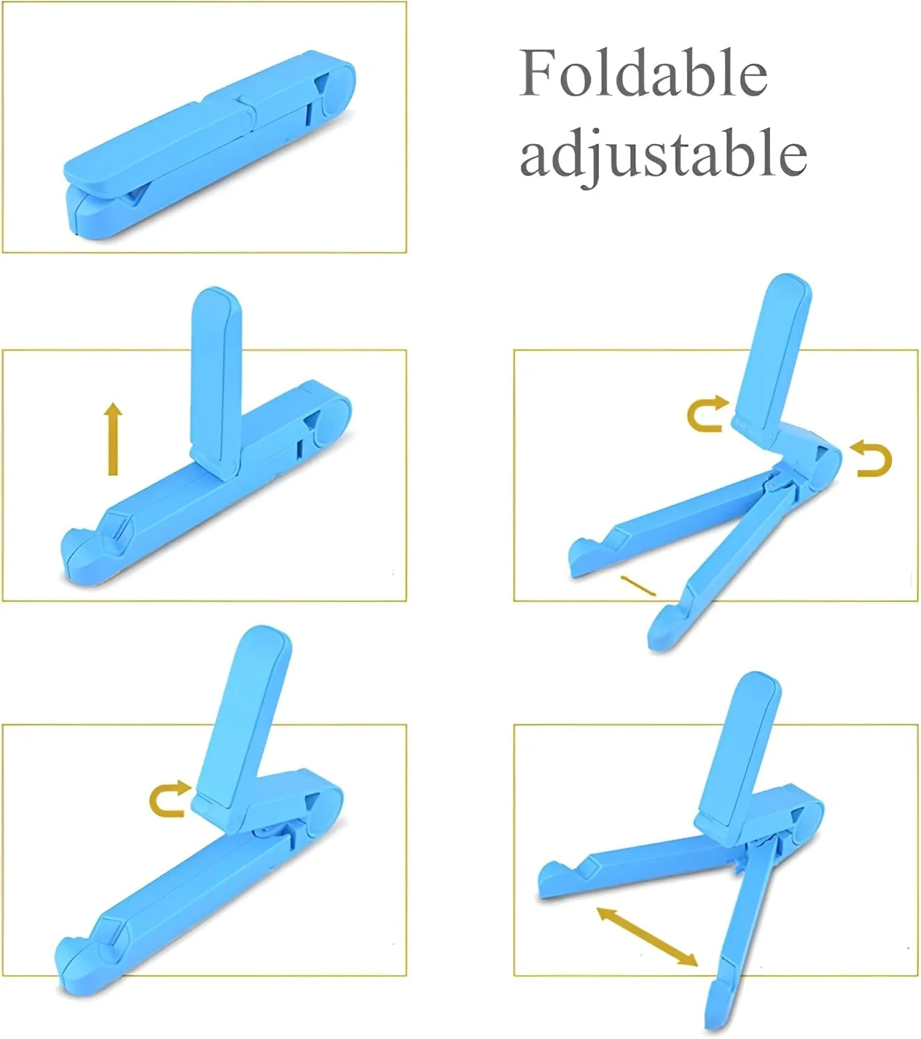 پایه نگهدارنده تبلت، قابل تنظیم، قابل حمل، تاشو، سبک وزن، سازگار با اکثر تبلت های 7 تا 10.2 اینچی، کیندل فایر و تلفن های هوشمند. چند زاویه ای جهانی، ضد لغزش، آبی