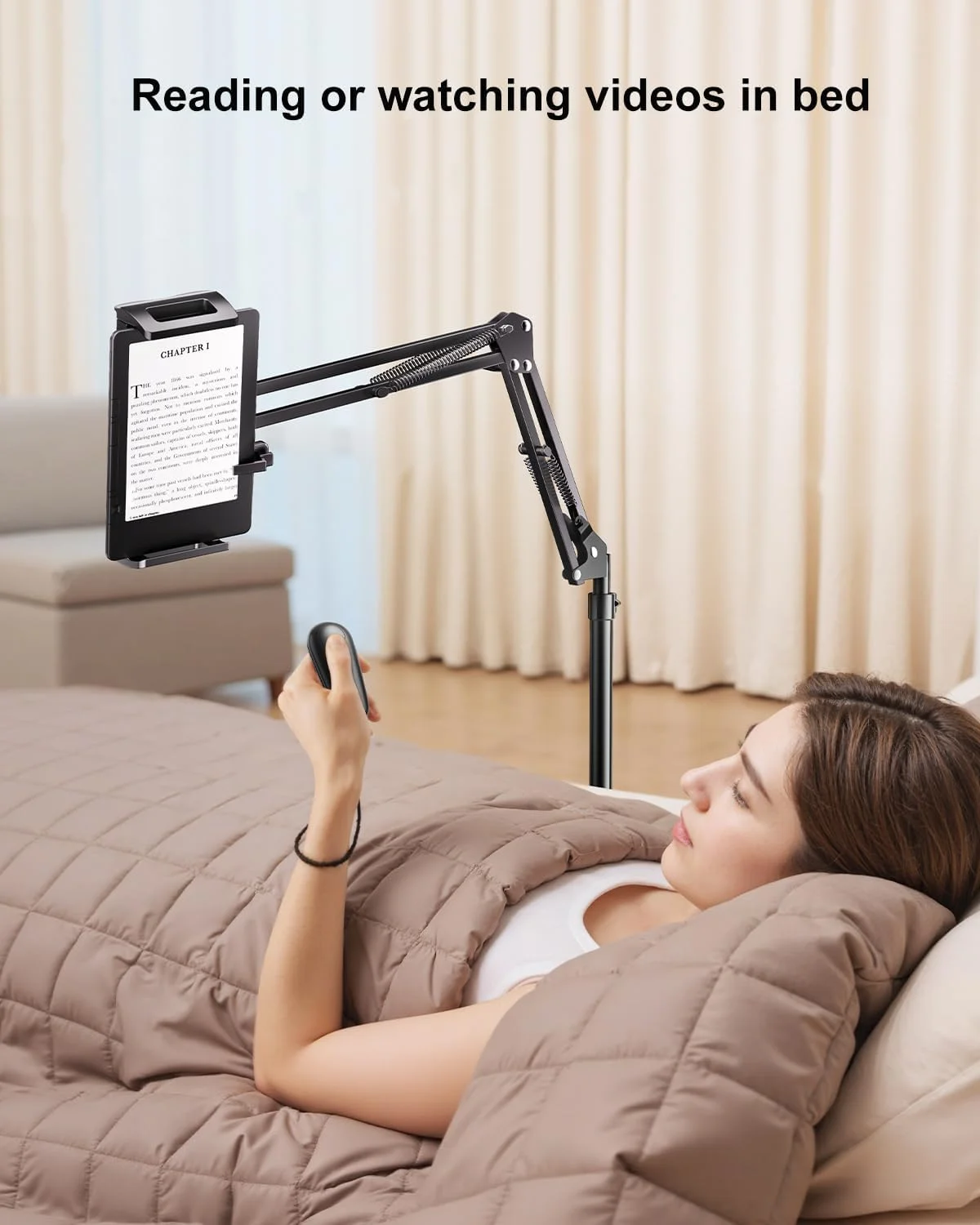 پایه زمینی برای کیندل، پایه تبلت بالای تخت با قابلیت تنظیم زاویه و ارتفاع، پایه زمینی جهانی سازگار با کیندل پیپروایت، اواسیس، آیپد، آیفون و غیره