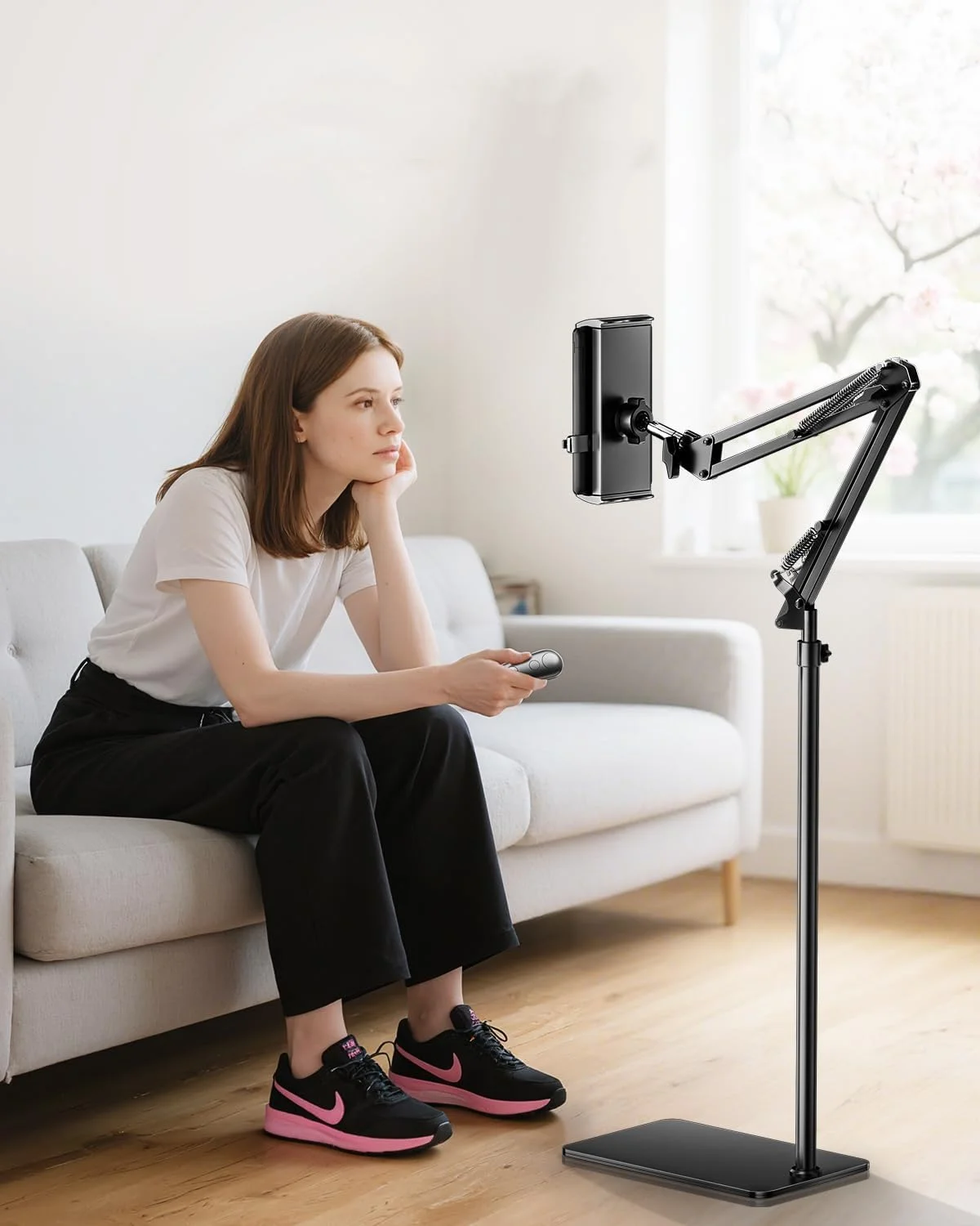 پایه زمینی برای کیندل، پایه تبلت بالای تخت با قابلیت تنظیم زاویه و ارتفاع، پایه زمینی جهانی سازگار با کیندل پیپروایت، اواسیس، آیپد، آیفون و غیره