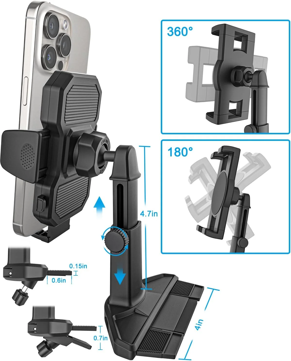 پایه نگهدارنده گوشی موبایل GDZN، قابل نصب در محل CD پلیر خودرو، با قابلیت تنظیم و رهاسازی با یک دکمه، بسیار محکم، مناسب برای گوشی های 4 تا 7 اینچی مانند آیفون 15 پرو مکس 14 13 12 و گلکسی S24 Ultra 23 22