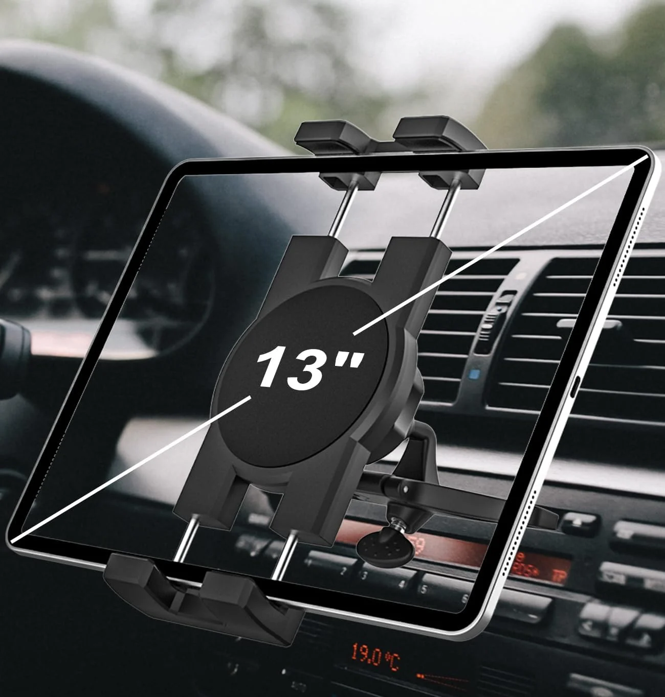 نگهدارنده تبلت شیار CD خودرو GDZN، پایه تبلت پخش کننده CD فوق العاده محکم، گیره قابل تنظیم 360 درجه برای آیپد پرو 12.9 11 ایر مینی، سری گلکسی زد فولد، تب ها، آیفون، دستگاه های 4-13 اینچی و بیشتر