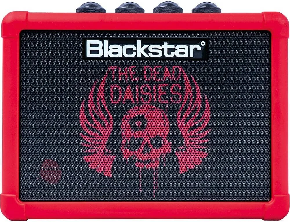 آمپلی فایر گیتار کوچک Blackstar Fly 3 Bluetooth 3 W نسخه محدود "The Dead Daisies"، کلین/OD، اکولایزر ISF، تاخیر نواری، خروجی شبیه سازی شده، باتری/DC، دستگیره های جمجمه قرمز، قرمز | BA102106-Z