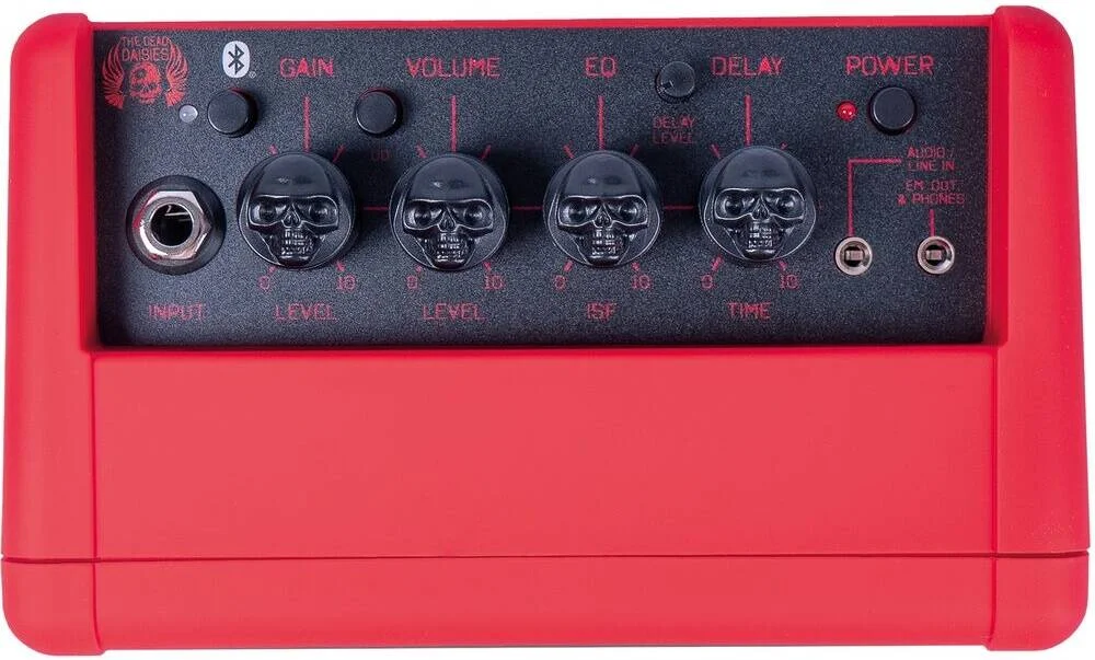 آمپلی فایر گیتار کوچک Blackstar Fly 3 Bluetooth 3 W نسخه محدود "The Dead Daisies"، کلین/OD، اکولایزر ISF، تاخیر نواری، خروجی شبیه سازی شده، باتری/DC، دستگیره های جمجمه قرمز، قرمز | BA102106-Z آمپلی فایر گیتار کوچک Blackstar Fly 3 Bluetooth 3 W نسخه محدود "The Dead Daisies"، کلین/OD، اکولایزر ISF، تاخیر نواری، خروجی شبیه سازی شده، باتری/DC، دستگیره های جمجمه قرمز، قرمز | BA102106-Z