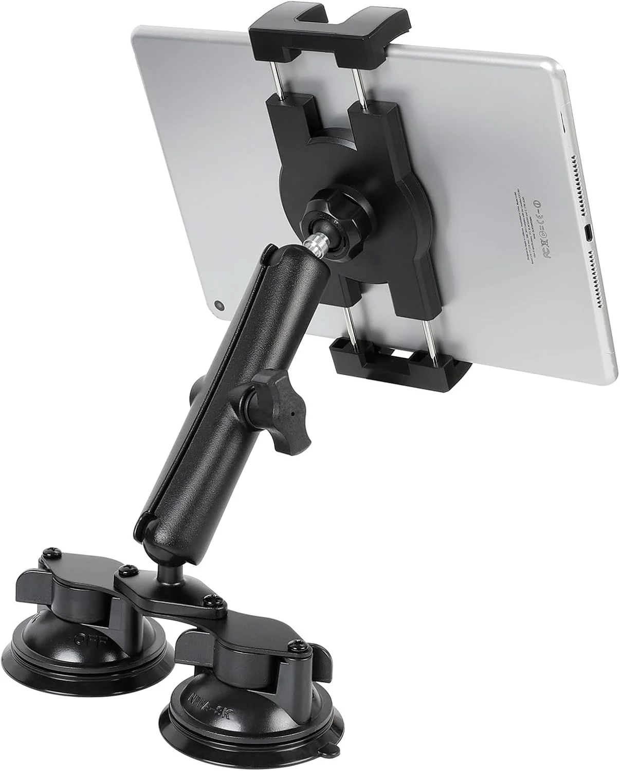 پایه تبلت خلبانی با دو مکنده قوی، پایه نگهدارنده تبلت جهانی آیپد برای شیشه جلو هواپیما، ماشین، قایق، کامیون، مناسب برای آیپد مینی/ایر/پرو 12.9/11، دستگاه های آیفون 5-13 اینچی