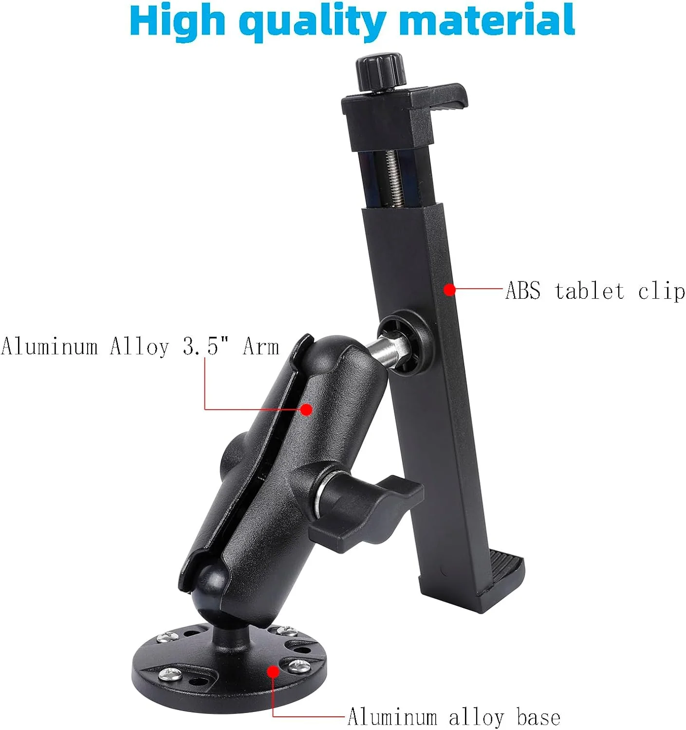 نگهدارنده تبلت آلومینیومی خودرو با پایه دریل سنگین، سازگار با آیپد پرو/مینی/تبلت سامسونگ گلکسی و سایر تبلت های 6.5 تا 13 اینچی، پایه تبلت برای کامیون، خودرو، داشبورد، دسکتاپ، دیوار نگهدارنده تبلت آلومینیومی خودرو با پایه دریل سنگین، سازگار با آیپد پرو/مینی/تبلت سامسونگ گلکسی و سایر تبلت های 6.5 تا 13 اینچی، پایه تبلت برای کامیون، خودرو، داشبورد، دسکتاپ، دیوار