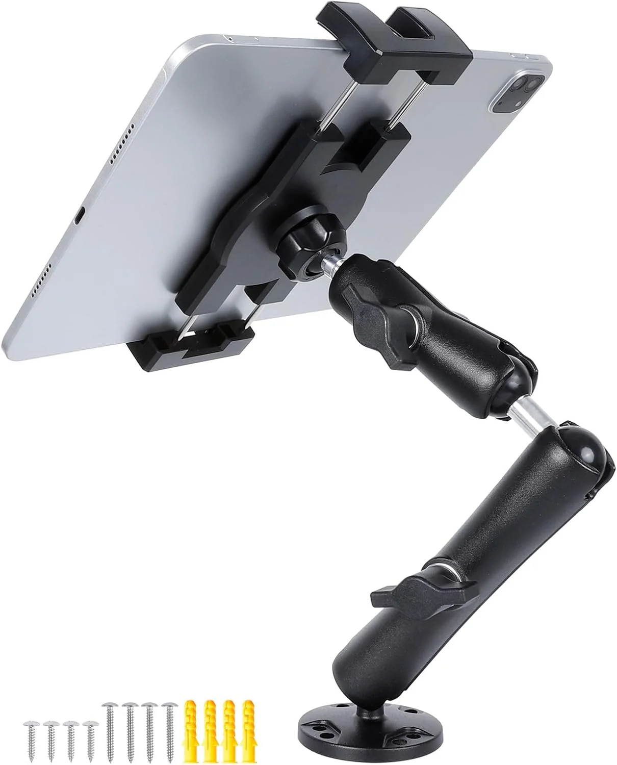 پایه تبلت داشبوردی برای کامیون، پایه دریل سنگین با بازوی آلومینیومی، مناسب برای ماشین، دیوار، قایق، میز، سازگار با آیپد پرو ایر مینی، تبلت ها و تلفن های 4.7-12.9 اینچی (PTM-28)