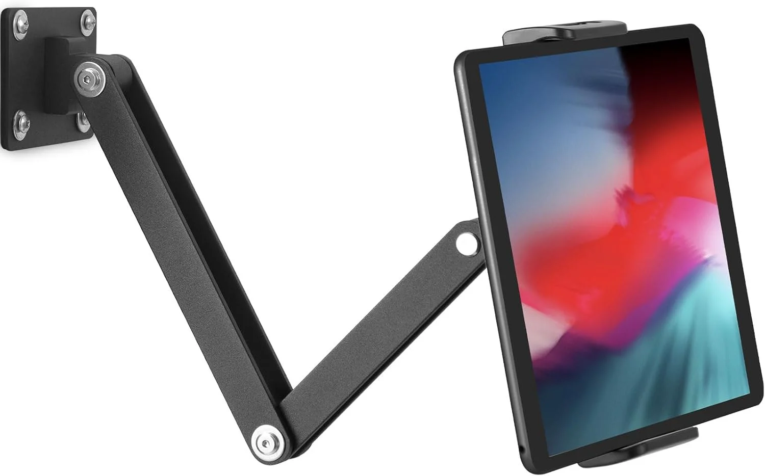پایه دیواری تبلت، نگهدارنده دیواری تبلت قابل تنظیم با چرخش 360 درجه، سازگار با تبلت/تلفن/آیپد/کتابخوان الکترونیکی 4.7-15.6 اینچی (مشکی)