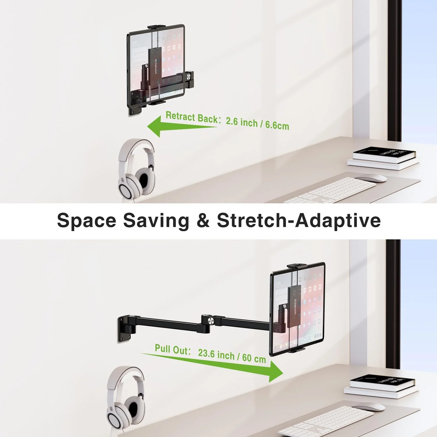 نگهدارنده دیواری تبلت با بازوی بلند elitehood، نگهدارنده دیواری تبلت آلومینیومی قابل گسترش برای استفاده در آشپزخانه منزل و محل کار، سازگار با آیپد پرو، ایر، گلکسی تب، کیندل، آیفون و تمام تبلت های 4.7-13 اینچی نگهدارنده دیواری تبلت با بازوی بلند elitehood، نگهدارنده دیواری تبلت آلومینیومی قابل گسترش برای استفاده در آشپزخانه منزل و محل کار، سازگار با آیپد پرو، ایر، گلکسی تب، کیندل، آیفون و تمام تبلت های 4.7-13 اینچی