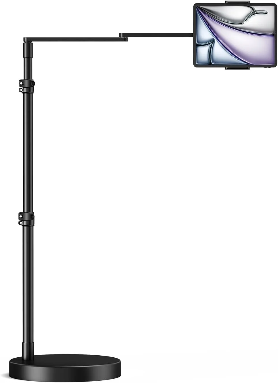 پایه نگهدارنده تبلت ایستاده قابل تنظیم Elitehood با پایه سنگین، بازوی افقی بلند 24 اینچی، مناسب برای تخت، مبل و صندلی تکیه گاه، سازگار با iPad mini Air Pro 13/12.9 و دستگاه های 4.7-13 اینچی