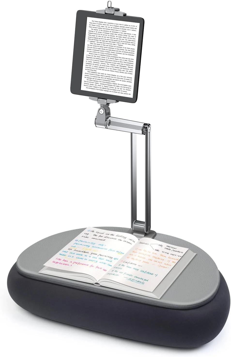 پایه نگهدارنده تبلت بلند elitehood، بازوی بلند قابل تنظیم نگهدارنده تبلت برای مطالعه در تخت، پایه آیپد با قابلیت چرخش 360 درجه برای استفاده روی پا، سازگار با آیپد ایر مینی پرو آیفون و تلفن همراه 6 تا 13 اینچی