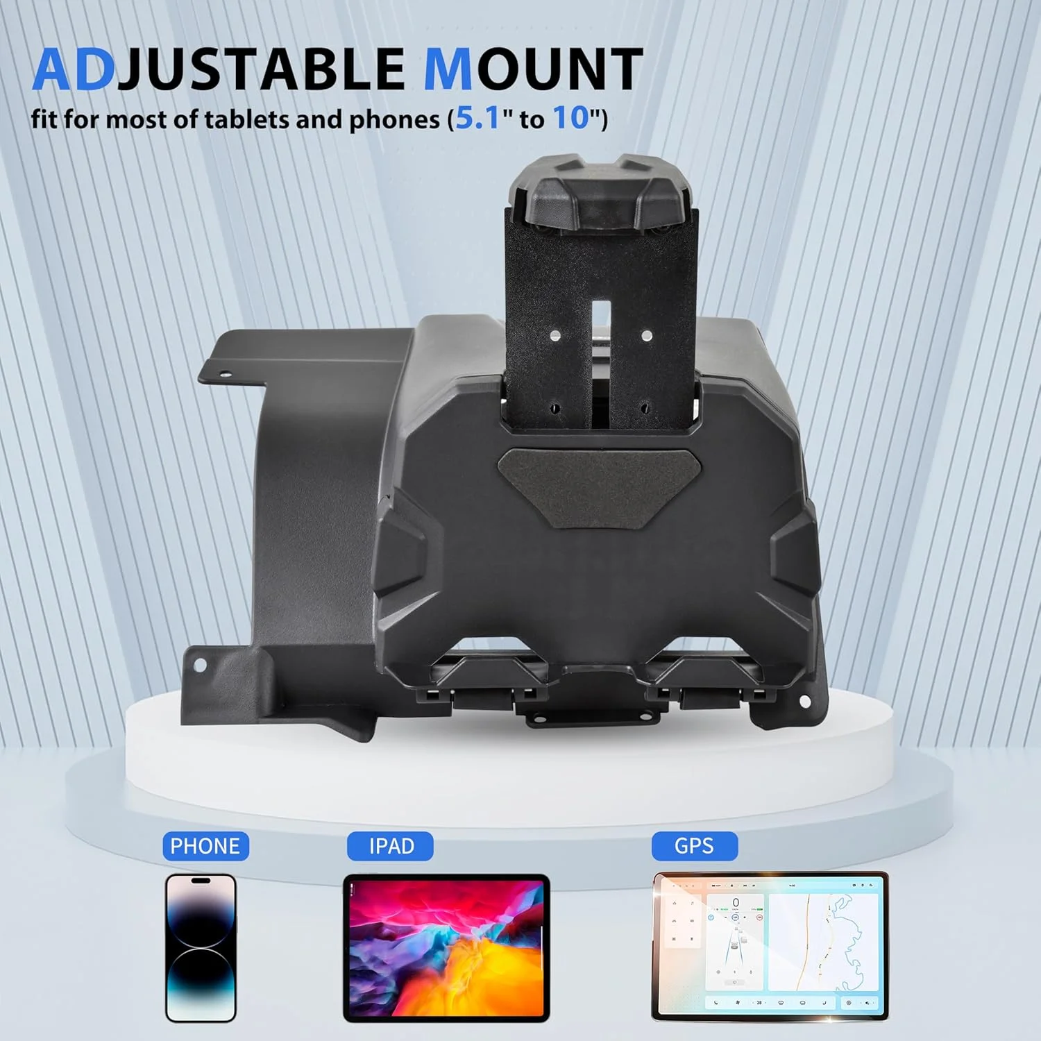 نگهدارنده دستگاه الکترونیکی با جعبه ذخیره سازی برای Can Am Defender، نگهدارنده تلفن، آیپد، تبلت، GPS، سینی سازمان دهنده برای Can-Am Defender HD5 HD8 HD10 MAX 2016-2023