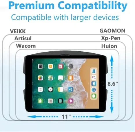 پایه تبلت طراحی یونیورسال، قابل تنظیم، سازگار با آیپد پرو، وکوم، سینتیک، هویون، ایکس پی-پن