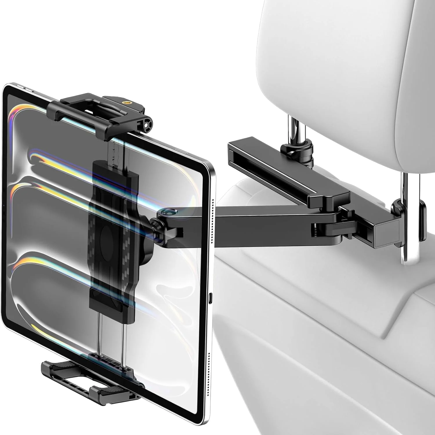 نگهدارنده تبلت صندلی عقب خودرو، پایه نگهدارنده تبلت پشت سری خودرو با بازوی کششی، لوازم ضروری سفر جاده ای برای کودک، مناسب برای آیپد پرو 12.9 ایر مینی، تب، آیفون، دستگاه 6.1-13 اینچی نگهدارنده تبلت صندلی عقب خودرو، پایه نگهدارنده تبلت پشت سری خودرو با بازوی کششی، لوازم ضروری سفر جاده ای برای کودک، مناسب برای آیپد پرو 12.9 ایر مینی، تب، آیفون، دستگاه 6.1-13 اینچی