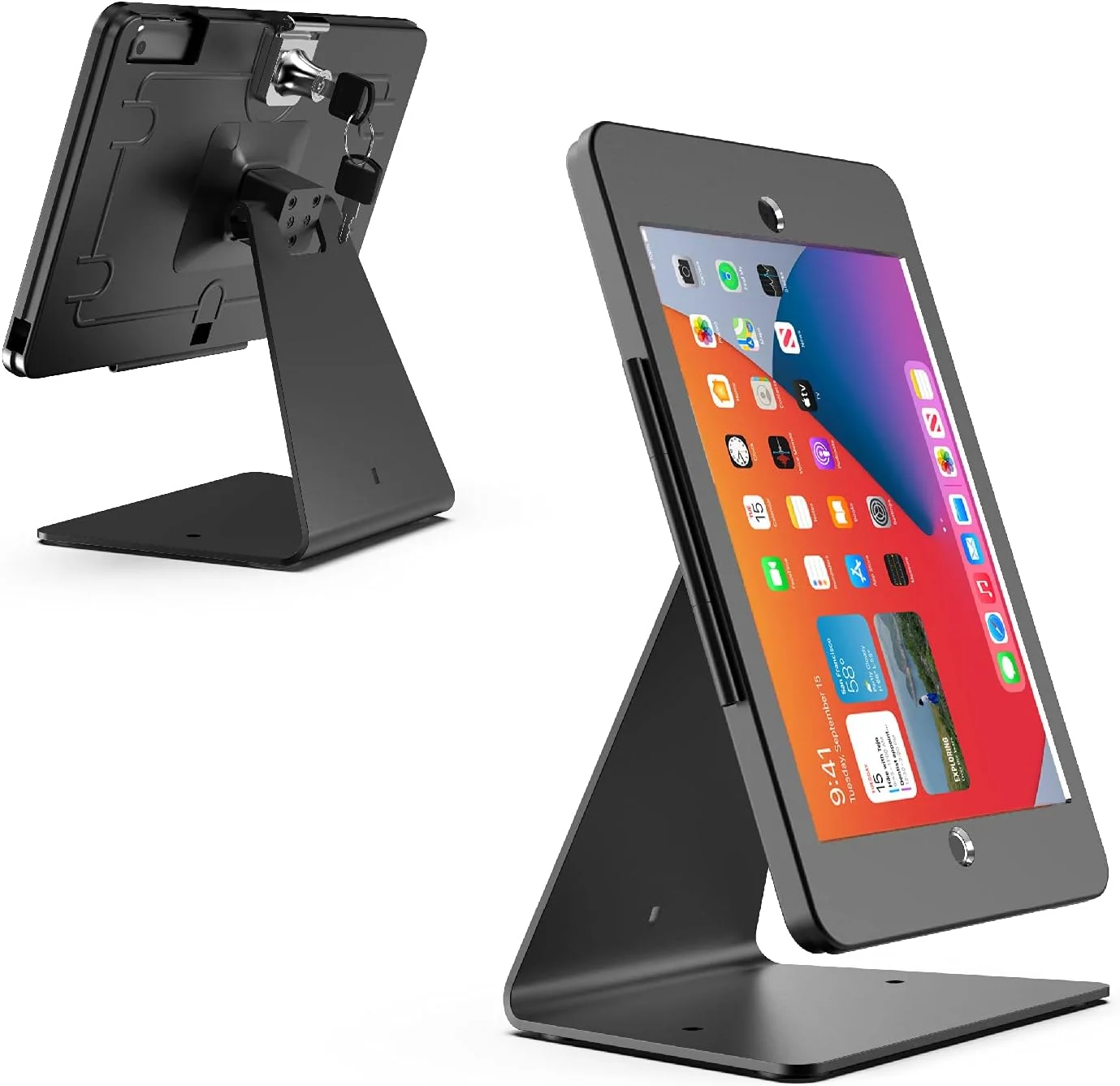 پایه کیوسک امنیتی ضد سرقت رومیزی برای آیپد 10.2 اینچی (نسل نهم 2021، نسل هشتم 2020، نسل هفتم 2019)، با قفل و کلید، طراحی چرخشی 360 درجه افقی یا عمودی (مشکی) پایه کیوسک امنیتی ضد سرقت رومیزی برای آیپد 10.2 اینچی (نسل نهم 2021، نسل هشتم 2020، نسل هفتم 2019)، با قفل و کلید، طراحی چرخشی 360 درجه افقی یا عمودی (مشکی)