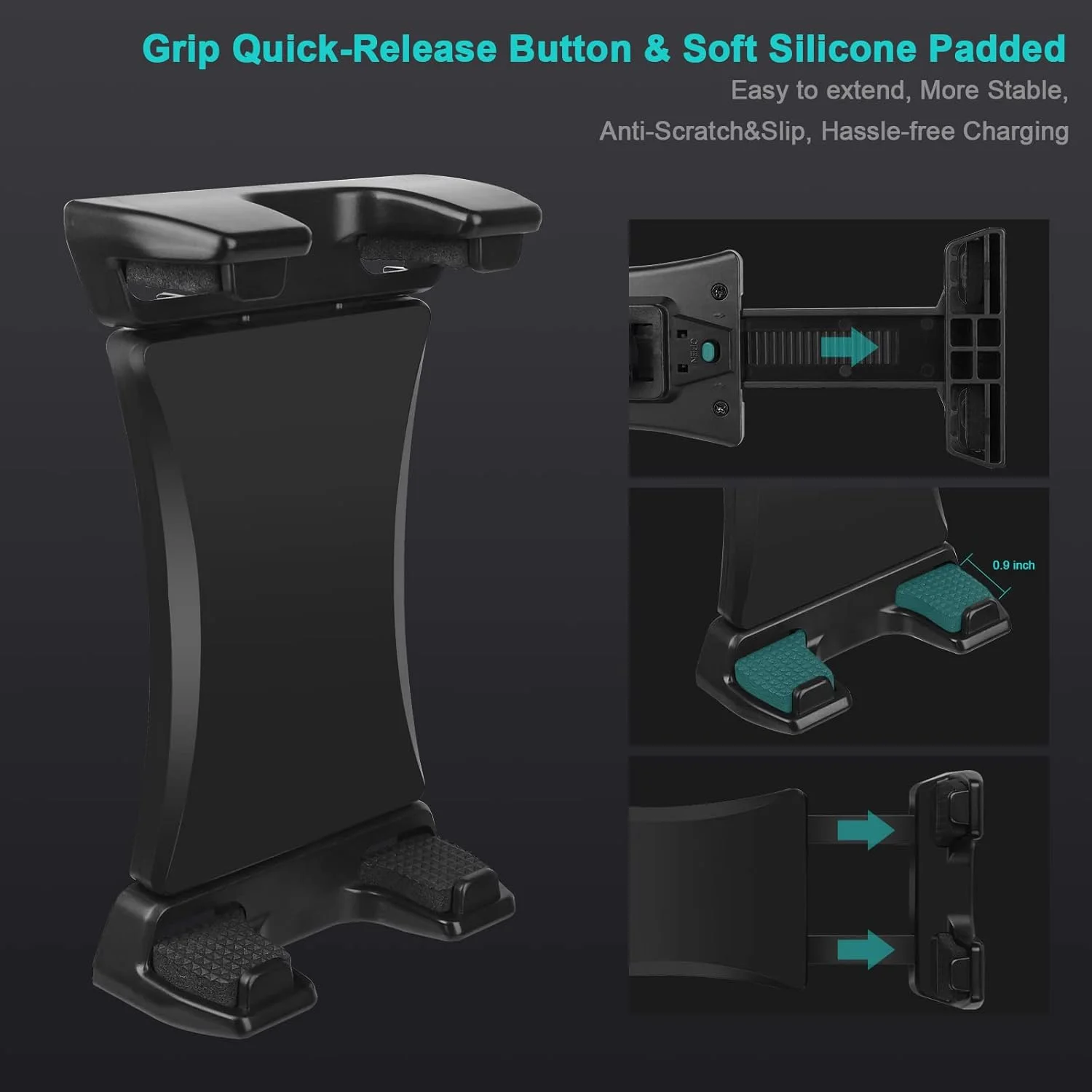 پایه نگهدارنده تبلت برای داشبورد و شیشه جلوی خودرو، چرخش 360 درجه، مناسب برای آیپد پرو 12.9/11/10.5/9.7/Air/Mini، تبلت سامسونگ گلکسی تب، تبلت و گوشی های 4.7-12.9 اینچی، دارای پد ژلی چسبنده و فنجان مکنده TPU پایه نگهدارنده تبلت برای داشبورد و شیشه جلوی خودرو، چرخش 360 درجه، مناسب برای آیپد پرو 12.9/11/10.5/9.7/Air/Mini، تبلت سامسونگ گلکسی تب، تبلت و گوشی های 4.7-12.9 اینچی، دارای پد ژلی چسبنده و فنجان مکنده TPU