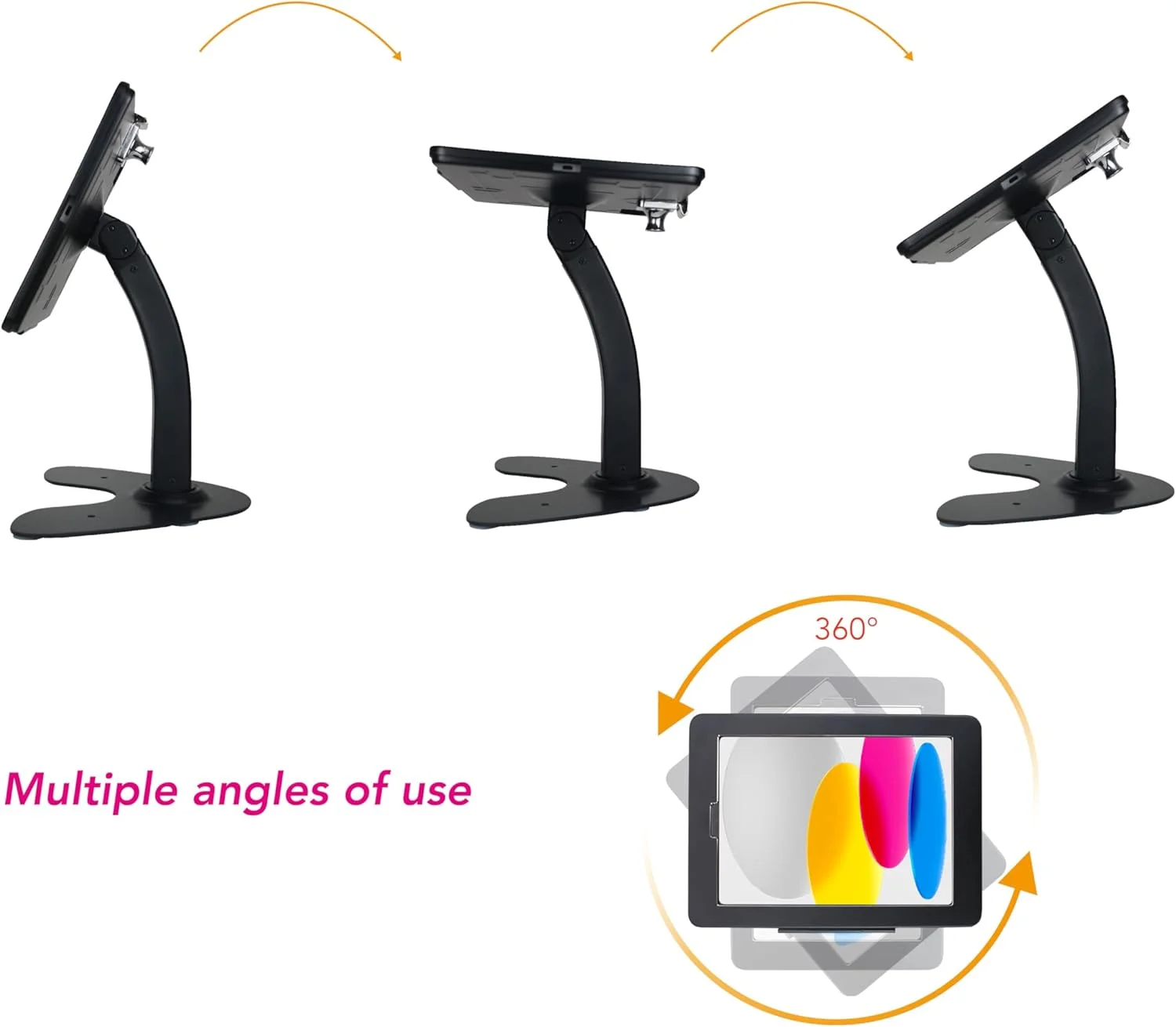 پایه کیوسک ضد سرقت رومیزی، پایه POS با براکت قفل برای آیپد ۱۱ اینچی (A16) مدل ۲۰۲۵ و آیپد ۱۰.۹ اینچی نسل دهم مدل ۲۰۲۲، به جز سایر مدل های ۱۰.۹ و ۱۱ اینچی، چرخش ۳۶۰ درجه، فلزی (مشکی) پایه کیوسک ضد سرقت رومیزی، پایه POS با براکت قفل برای آیپد ۱۱ اینچی (A16) مدل ۲۰۲۵ و آیپد ۱۰.۹ اینچی نسل دهم مدل ۲۰۲۲، به جز سایر مدل های ۱۰.۹ و ۱۱ اینچی، چرخش ۳۶۰ درجه، فلزی (مشکی)