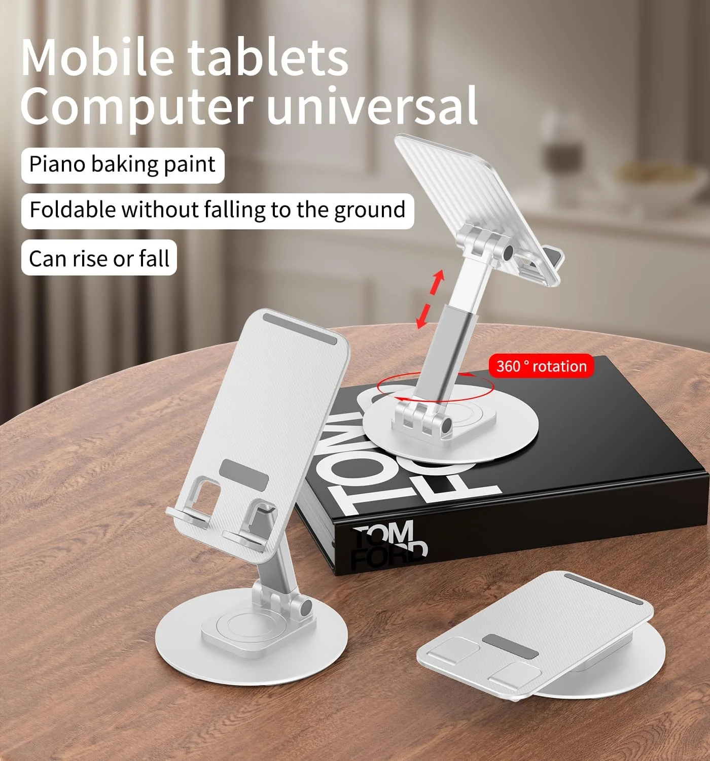 پایه نگهدارنده گوشی موبایل با قابلیت چرخش 360 درجه، پایه نگهدارنده تاشو و کاملا قابل تنظیم برای گوشی های موبایل، مناسب برای آیفون، آیپد و سامسونگ (K39B-سفید) پایه نگهدارنده گوشی موبایل با قابلیت چرخش 360 درجه، پایه نگهدارنده تاشو و کاملا قابل تنظیم برای گوشی های موبایل، مناسب برای آیفون، آیپد و سامسونگ (K39B-سفید)