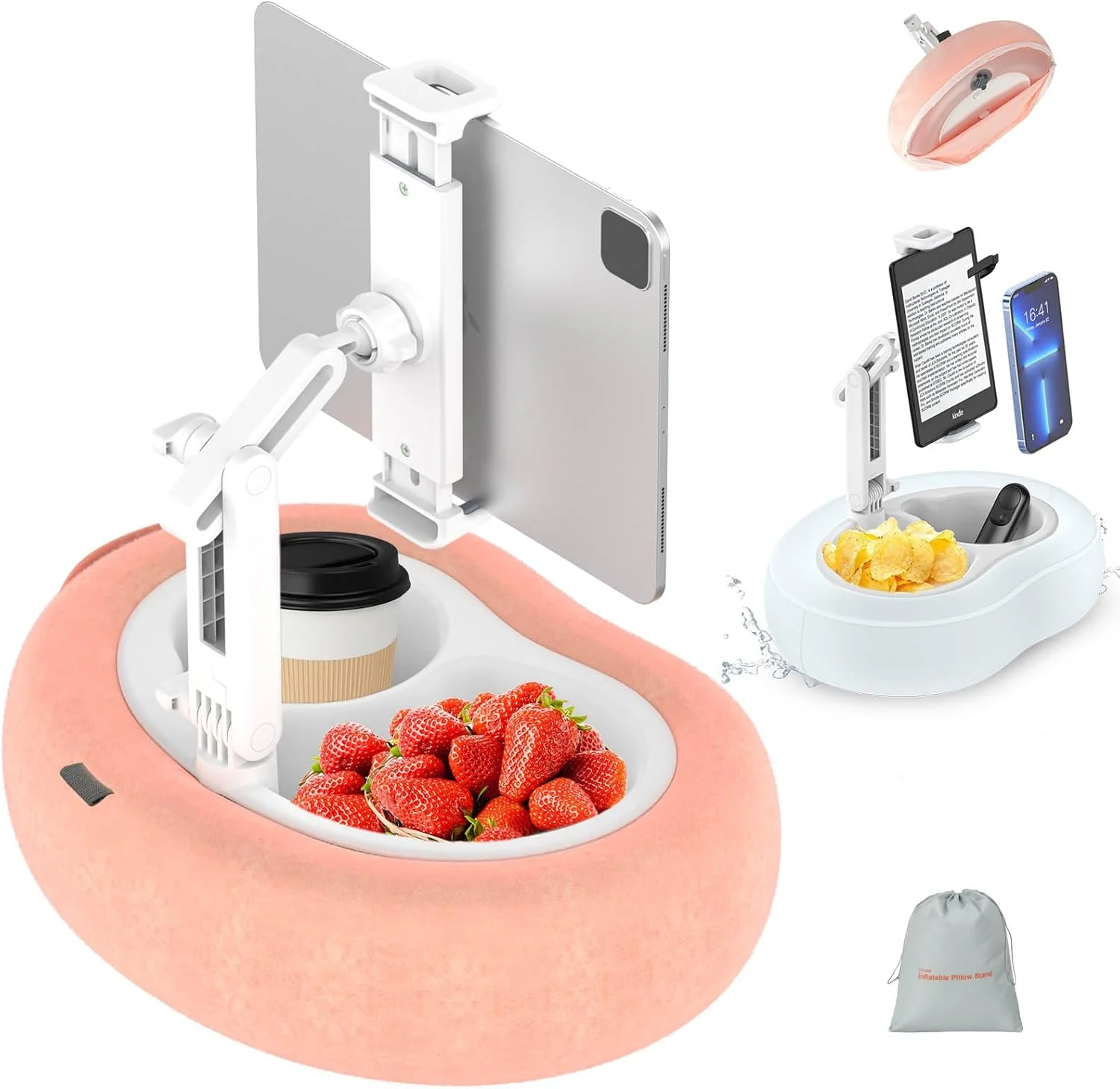 پایه نگهدارنده تبلت و کتابخوان ضد آب چند منظوره برای تخت، مبل، حمام، استخر، قابل حمل و بادی با پارچه جداشدنی، نگهداری آسان و مناسب تمام فصول، مناسب برای دستگاه های 5 تا 12.9 اینچی پایه نگهدارنده تبلت و کتابخوان ضد آب چند منظوره برای تخت، مبل، حمام، استخر، قابل حمل و بادی با پارچه جداشدنی، نگهداری آسان و مناسب تمام فصول، مناسب برای دستگاه های 5 تا 12.9 اینچی