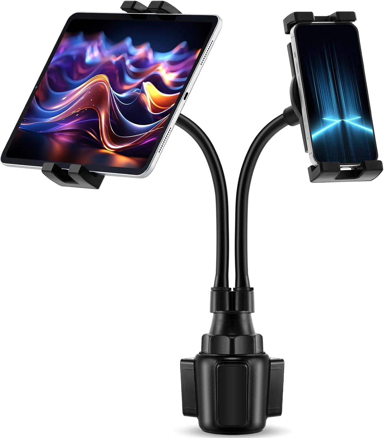 پایه نگهدارنده تبلت دوگانه فنجانی برای خودرو با قابلیت چرخش 360 درجه، گردن انعطاف پذیر بلند و اندازه جهانی قابل تنظیم مناسب برای اکثر تبلت های 4.7 تا 10 اینچ پایه نگهدارنده تبلت دوگانه فنجانی برای خودرو با قابلیت چرخش 360 درجه، گردن انعطاف پذیر بلند و اندازه جهانی قابل تنظیم مناسب برای اکثر تبلت های 4.7 تا 10 اینچ