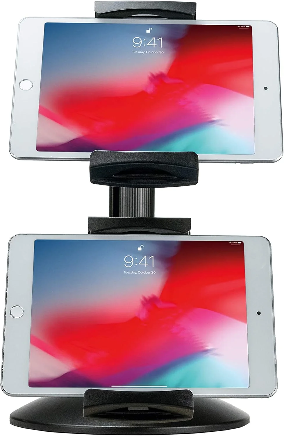 پایه تبلت دوتایی - پایه تبلت دوتایی اتصال سریع CTA با بازوهای قابل تنظیم ارتفاع برای آیپد ایر 1-4 و تبلت ها تا طول 10 اینچ (PAD-QC2M)