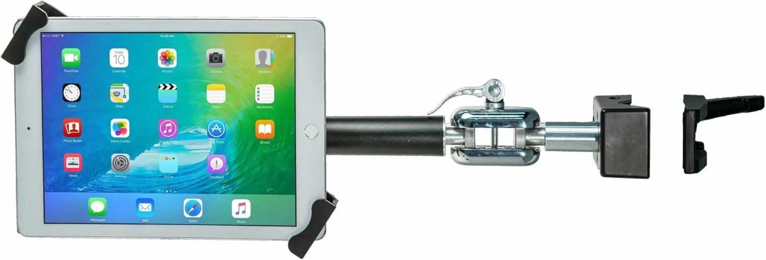 نگهدارنده تبلت با گیره میله ای - گیره میله ای امنیتی سنگین CTA برای آیپد نسل دهم 10.9 اینچی - آیپد نسل 7/8/9 10.2 اینچی - آیپد ایر 4 - آیپد پرو 12.9 اینچی - گلکسی تب - سرفیس پرو 7 - تبلت های زبرا و غیره - مشکی (PAD-HPCS)