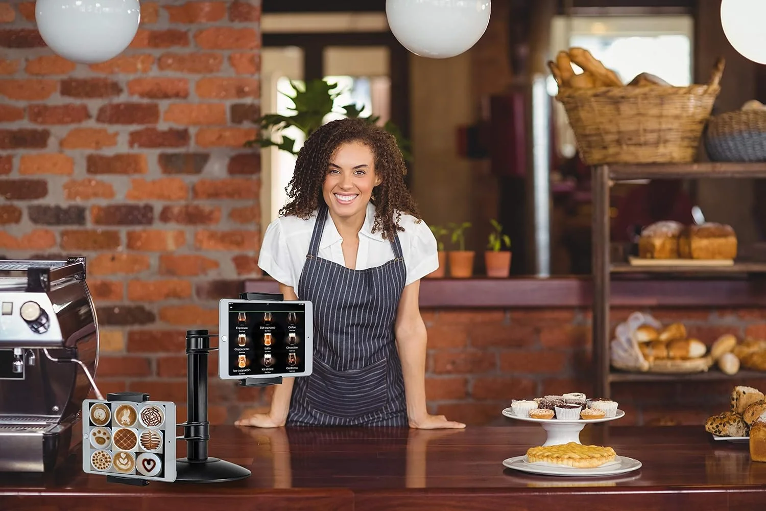 پایه تبلت دوتایی - پایه تبلت دوتایی اتصال سریع CTA با بازوهای قابل تنظیم ارتفاع برای آیپد ایر 1-4 و تبلت ها تا طول 10 اینچ (PAD-QC2M)