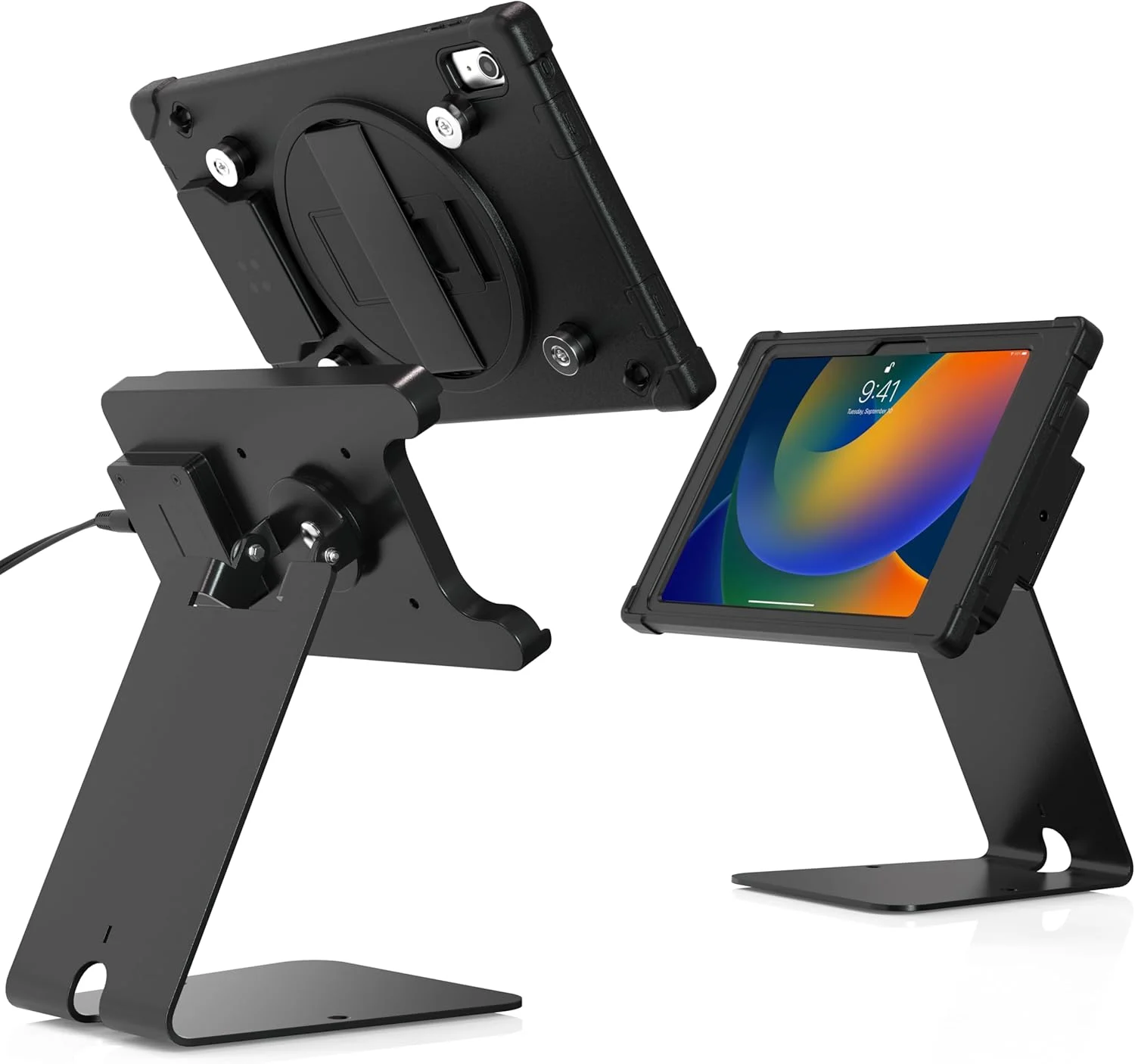 پایه کیوسک امنیتی بی سیم CTA Digital با قابلیت رهاسازی سریع VESA و شارژ القایی بی سیم برای آیپد نسل دهم 10.9 اینچی و تبلت های 10.9 اینچی دیگر - مشکی (PAD-ICCTKS109)