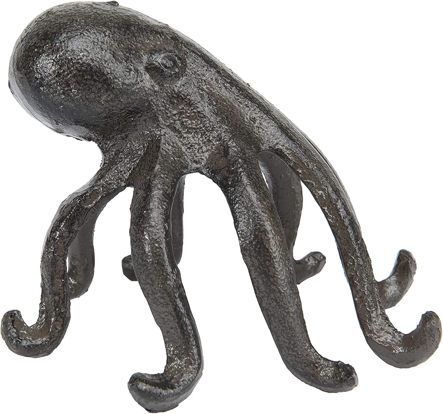 Creative Co-Op Eclectic Cast Iron Octopus Figurine Phone/Tablet Holder, Dark Brown