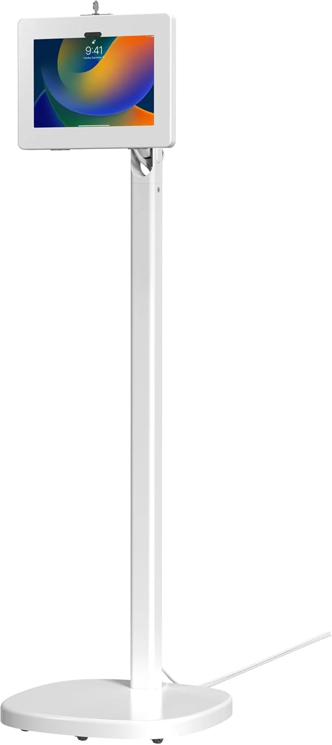 پایه ایستاده رومیزی دیجیتال CTA با محفظه رهاسازی سریع و ویژگی های مهمان نوازی ارگونومیک - محفظه تبلت متحرک، شیب دار و ایمن (PAD-MSADFSL)