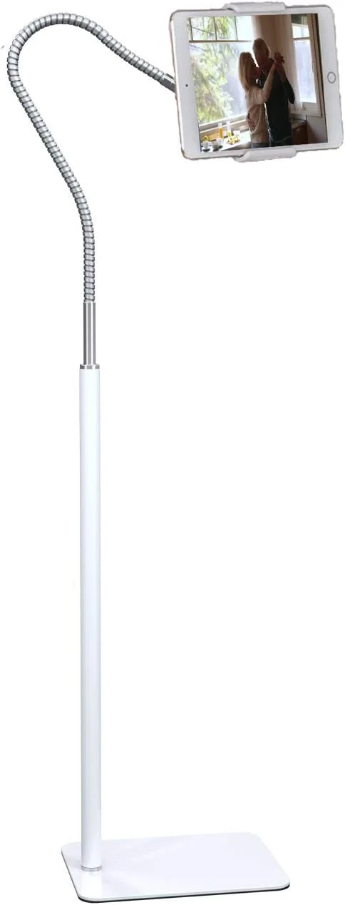 پایه نگهدارنده تبلت با گردن غازی انعطاف پذیر و پایه آلومینیومی پایدار مناسب برای تلفن های هوشمند و تبلت های 3.5 تا 10.6 اینچی - سفید