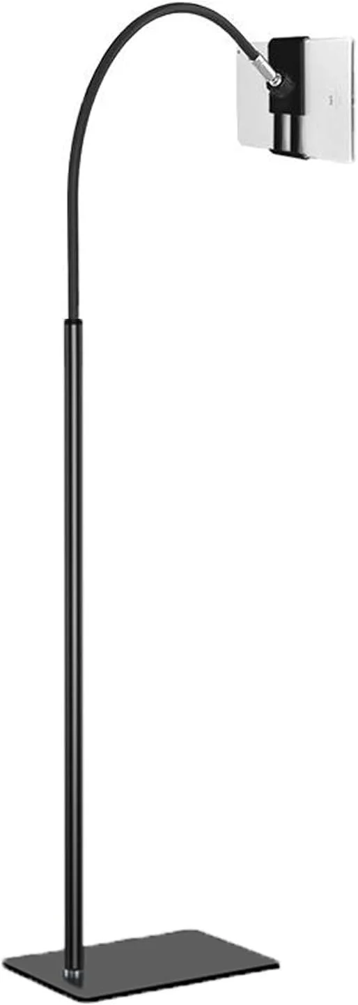 پایه نگهدارنده تبلت با گردن غازی انعطاف پذیر و پایه ثابت، پایه تبلت قابل تنظیم با چرخش 360 درجه برای آیپد، تلفن همراه در اندازه 3.5-9.7 اینچ، مشکی