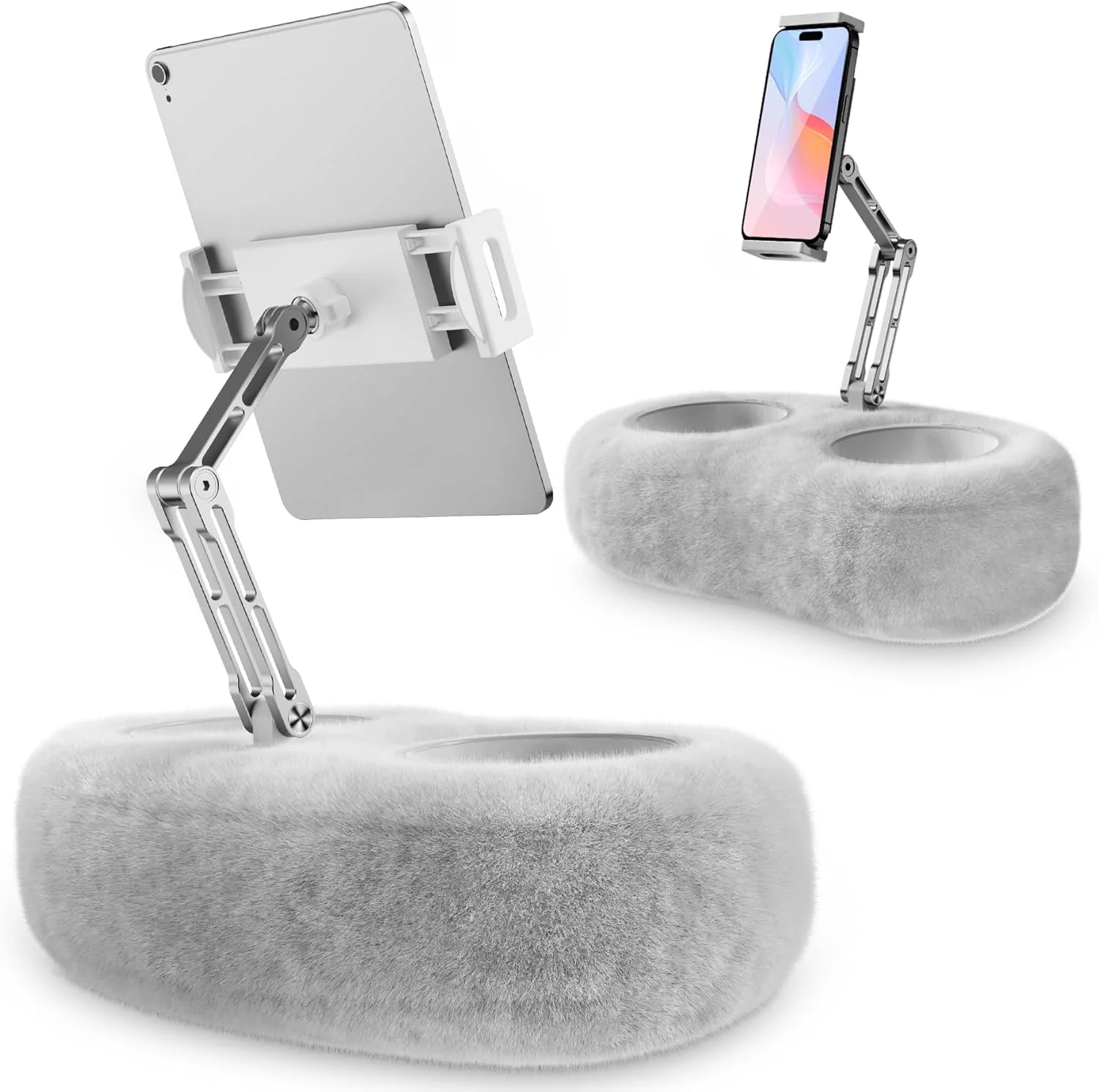 پایه تبلت و کتابخوان CreaDream مدل بالش ارتقا یافته 2025، نگهدارنده بالشتی قابل تنظیم آیپد با 2 کاسه تنقلات برای مبل تختخوابی، سازگار با تبلت، آیپد، آیفون و کتابخوان 4.7 تا 13 اینچی