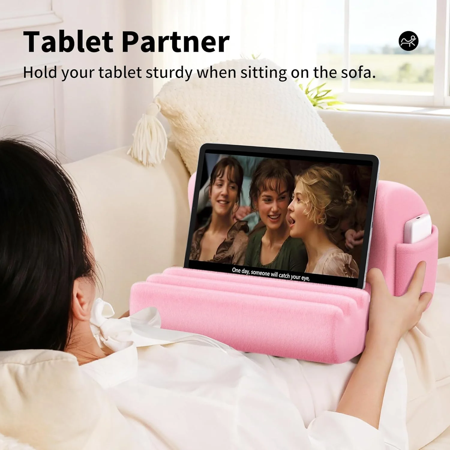 پایه نگهدارنده تبلت CreaDream، بالشت تبلت برای تخت، روی پا و میز با 3 زاویه دید، پد بالشتی نرم سازگار با تبلت های 4-13 اینچی، آیپد پرو 13 11 ایر، کیندل، گلکسی تب