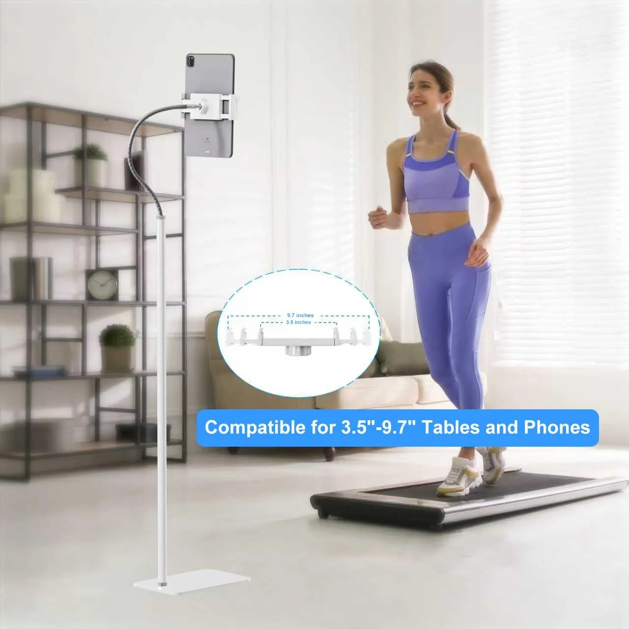 پایه نگهدارنده تبلت با گردن غازی انعطاف پذیر و پایه پایدار، سازگار با تبلت و تلفن های همراه (3.5''-9.7'')، سفید پایه نگهدارنده تبلت با گردن غازی انعطاف پذیر و پایه پایدار، سازگار با تبلت و تلفن های همراه (3.5''-9.7'')، سفید