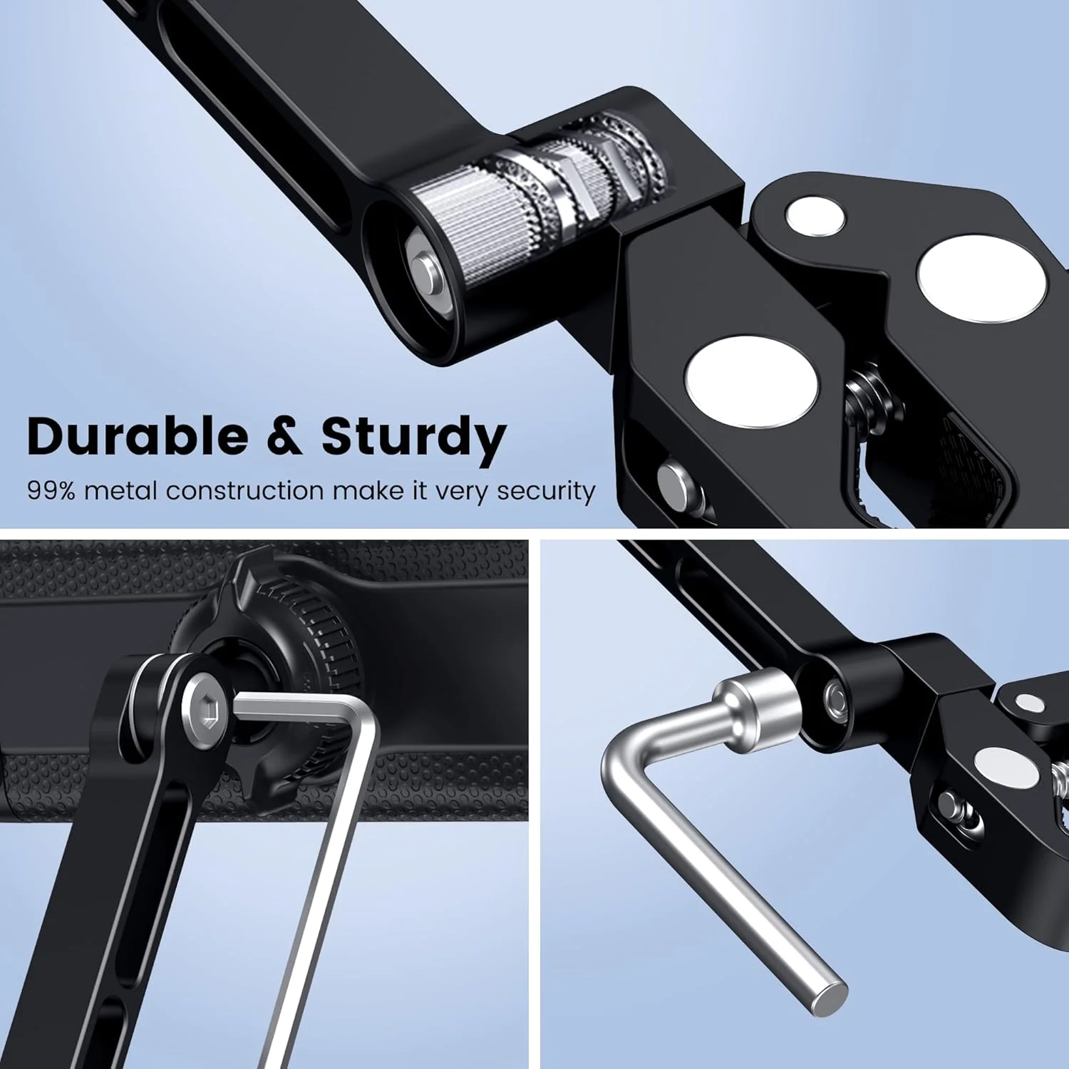 نگهدارنده تبلت CreaDream برای پایه میکروفون، پایه نگهدارنده آلومینیومی میکروفون برای تلفن و آیپد، نگهدارنده تبلت قابل تنظیم سازگار با دستگاه های 4.7 تا 13 اینچی تبلت و تلفن های هوشمند