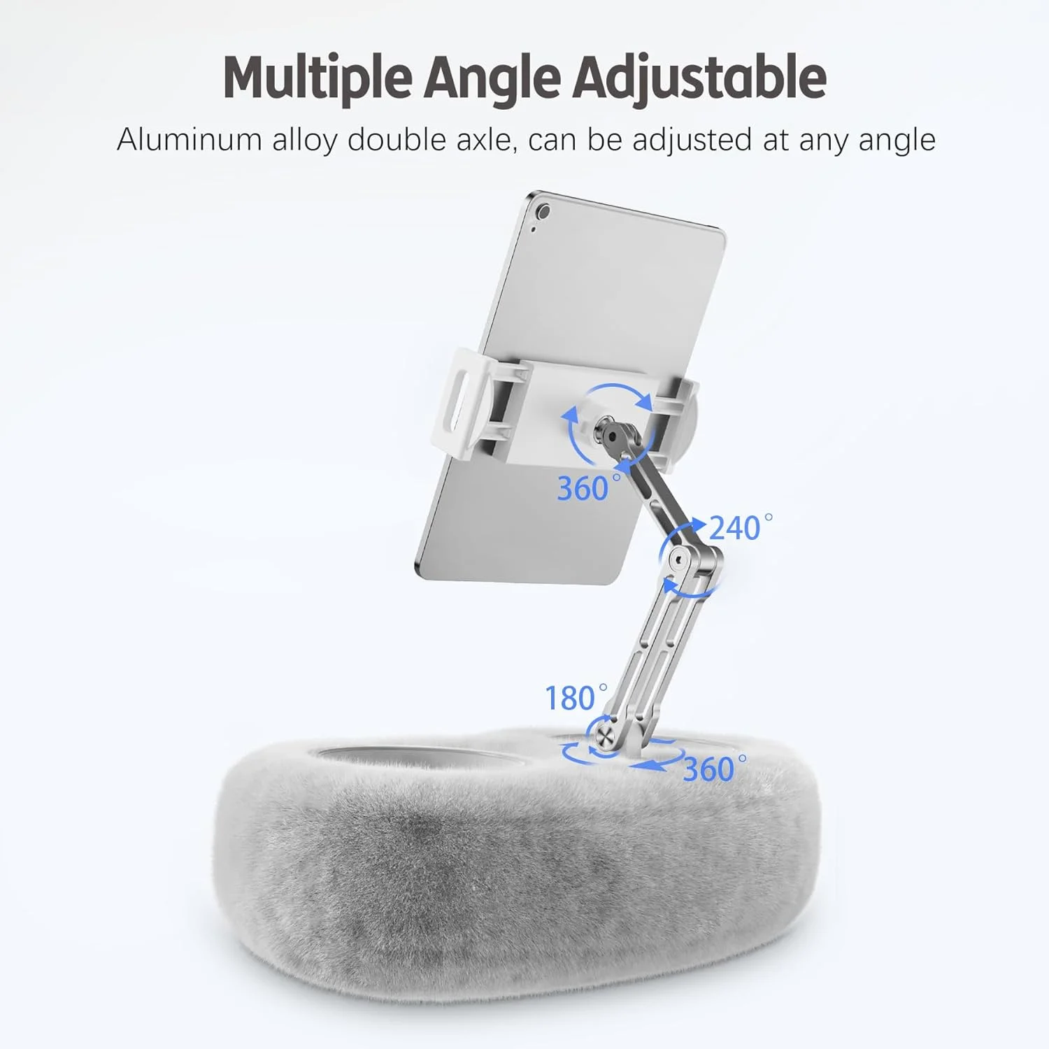 پایه تبلت و کتابخوان CreaDream مدل بالش ارتقا یافته 2025، نگهدارنده بالشتی قابل تنظیم آیپد با 2 کاسه تنقلات برای مبل تختخوابی، سازگار با تبلت، آیپد، آیفون و کتابخوان 4.7 تا 13 اینچی