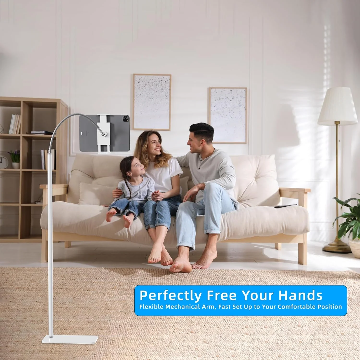 پایه نگهدارنده تبلت با گردن غازی انعطاف پذیر و پایه پایدار، سازگار با تبلت و تلفن های همراه (3.5''-9.7'')، سفید پایه نگهدارنده تبلت با گردن غازی انعطاف پذیر و پایه پایدار، سازگار با تبلت و تلفن های همراه (3.5''-9.7'')، سفید